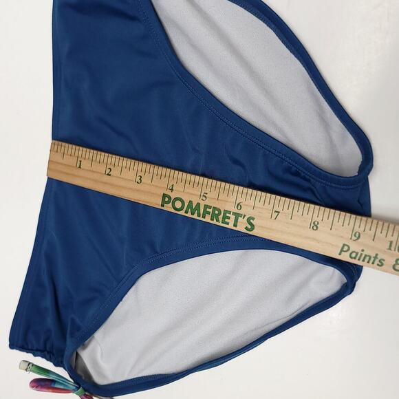 Cat & Jack Girls Bikini Bottom Size Xl 14 / 16 Blue Solid Side Tie Swimwear - Picture 7 of 7